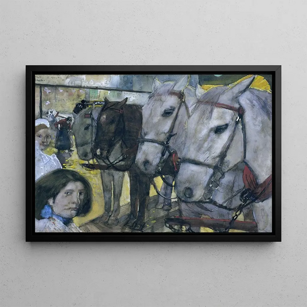 George Hendrik Breitner - Trampaarden op de Dam te Amsterdam.webp
