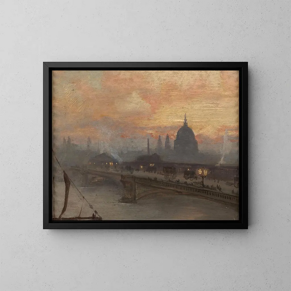 Pont des Frères Noirs au petit matin - George Hyde Pownall — kehystetty taideteos seinällä