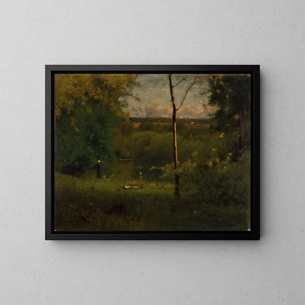 Näkymä joelle - George Inness — kehystetty taideteos seinällä