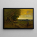 Berger ja lauma auringonlaskussa - George Inness — kehystetty taideteos seinällä