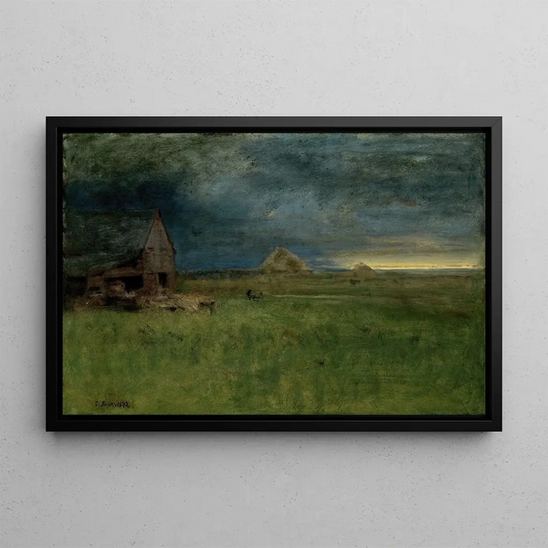 La Ferme solitaire Nantucket - George Inness — kehystetty taideteos seinällä