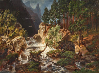 George Jabin - A rushing mountain stream.webp