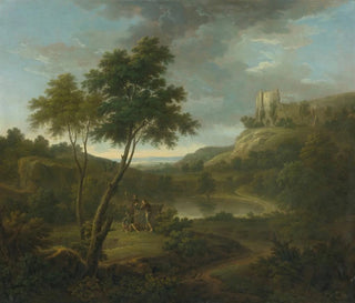 Caprice avec un sarcophage classique et possiblement le château de Beeston, Cheshire - George Lambert — näkymä teoksesta