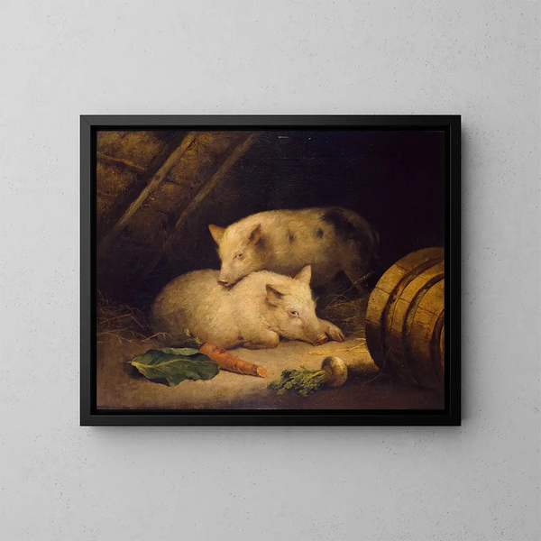 Cochons - George Morland — kehystetty taideteos seinällä