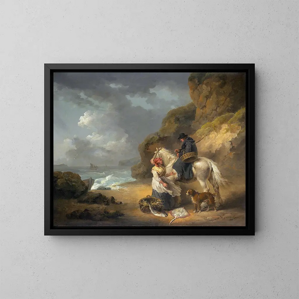 Kalastustuotteiden myynti - George Morland — kehystetty taideteos seinällä