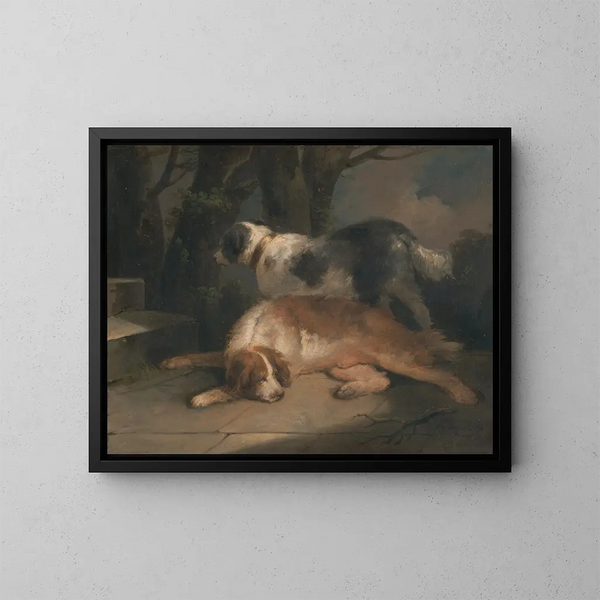 Les setters - George Morland — kehystetty taideteos seinällä
