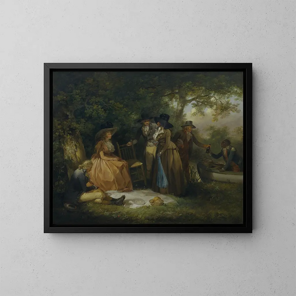 Le repas des pêcheurs - George Morland — kehystetty taideteos seinällä
