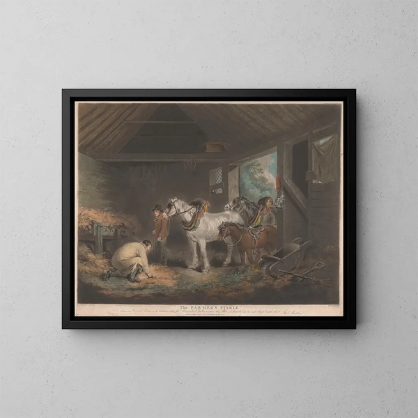 L'Maatilan tilat - George Morland — kehystetty taideteos seinällä