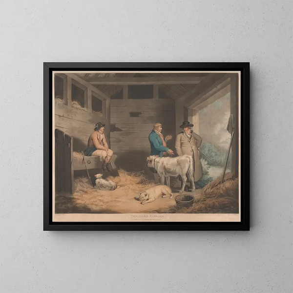 Le Marché difficile - George Morland — kehystetty taideteos seinällä