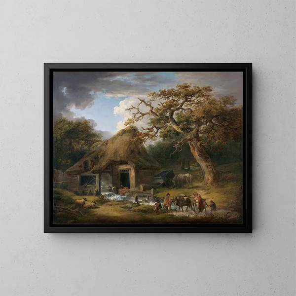 Vanha vesimylly - George Morland — kehystetty taideteos seinällä