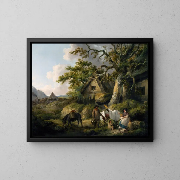 Vue à Enderby, Leicestershire - George Morland — kehystetty taideteos seinällä