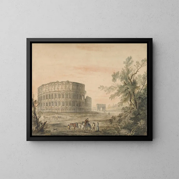 Colisée de Rome avec arc à gauche - George Robertson — kehystetty taideteos seinällä