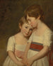 Kaksosveljesten ja -sisaren kaksois-portraitti - George Romney — näkymä teoksesta