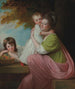 Dorothy Stablesin 1753-1832 ryhmäkuvasta hänen tyttärineen Harriet 1774-1827 ja Maria 1775-1821 metsänäkymässä - George Romney — näkymä teoksesta