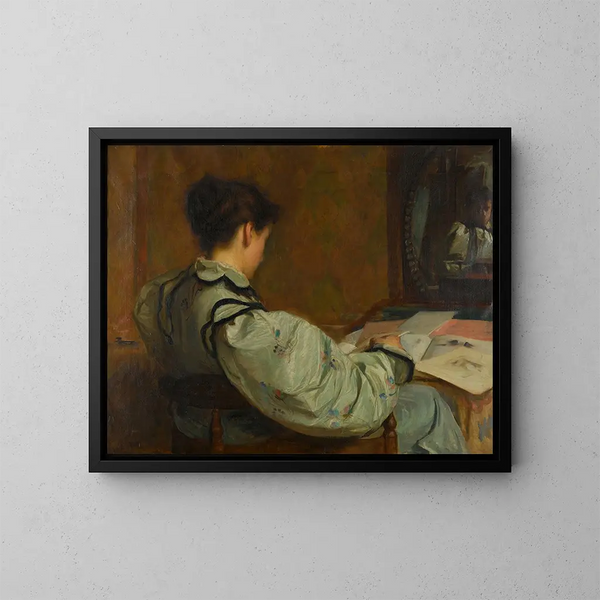 Mademoiselle Alice Watson, taiteilijan sisar - George Spencer Watson — kehystetty taideteos seinällä