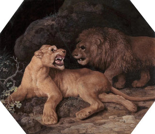Leijona ja leijonatar - George Stubbs — näkymä teoksesta