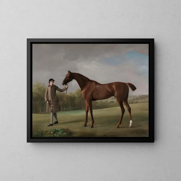Lustre tenu par un valet - George Stubbs — kehystetty taideteos seinällä