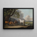Hevoskastanjat ja varsat laajassa maisemassa - George Stubbs — kehystetty taideteos seinällä