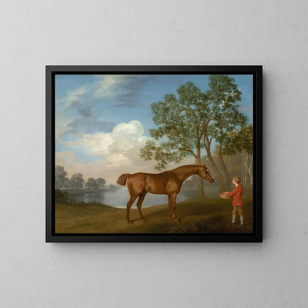 Kurpitsa ja ratsastaja - George Stubbs — kehystetty taideteos seinällä