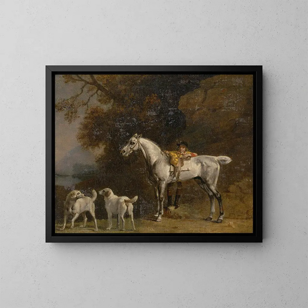 Études pour ou d'après le third duke of Richmond avec la chasse de Charleton - George Stubbs — kehystetty taideteos seinällä