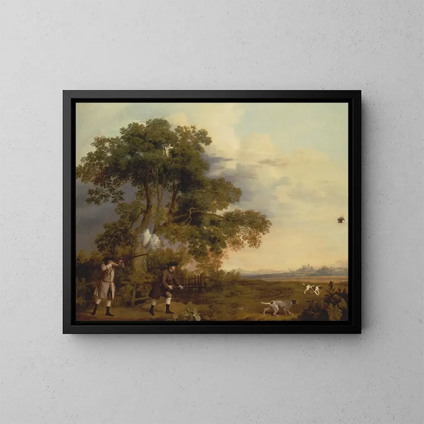 Kaksi ritaria ampuu - George Stubbs — kehystetty taideteos seinällä