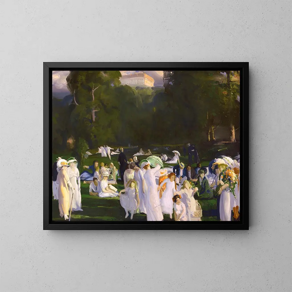 Erään päivän kesäkuussa - George Wesley Bellows — kehystetty taideteos seinällä