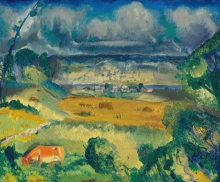 Pilvet ja niitty - George Wesley Bellows — näkymä teoksesta