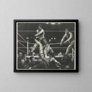 Dempsey et Firpo - George Wesley Bellows — kehystetty taideteos seinällä