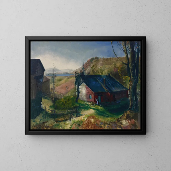 Ferme de montagne - George Wesley Bellows — kehystetty taideteos seinällä