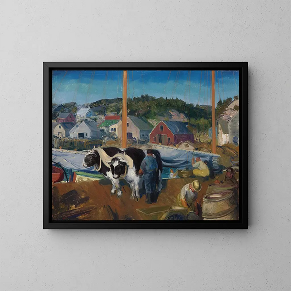 Quai des bœufs à Matinicus - George Wesley Bellows — kehystetty taideteos seinällä
