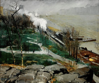 Sade joen yli - George Wesley Bellows — näkymä teoksesta