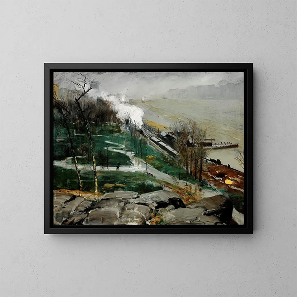 Sade joen yli - George Wesley Bellows — kehystetty taideteos seinällä