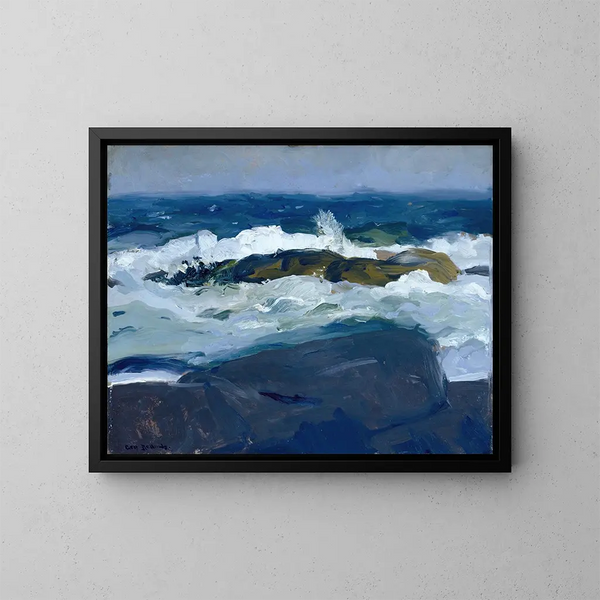 Récif de roches, Maine - George Wesley Bellows — kehystetty taideteos seinällä