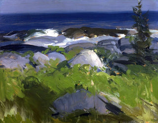 Rivage couvert de vignes, île Monhegan - George Wesley Bellows — näkymä teoksesta