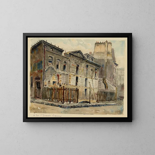 Ensimmäinen päivä kaupan Sel purkutyöt, 6 rue Saint-Germain de l'Auxerrois - Georges-Henri Manesse — kehystetty taideteos seinällä