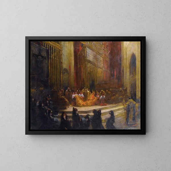 Elegantit espanjalaisessa kirkossa - Georges Jules Victor Clairin — kehystetty taideteos seinällä