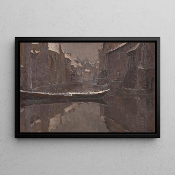 Georges Lon Ernest Buysse - Old Canal at Ghent in Winter.webp