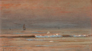 Georges RicardCordingley - Ships Sailing to Shore at Sunset.webp