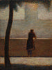 Mies nojaten parvekkeen kaiteeseen - Georges Seurat — näkymä teoksesta