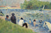 Uimareiden tutkimus uimareista Asnièresissä - Georges Seurat — näkymä teoksesta
