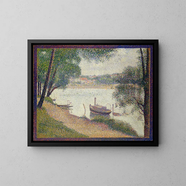 Harmaasta ajasta Grande Jatte - Georges Seurat — kehystetty taideteos seinällä