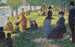 Öljyinen luonnosmaalaus teoksesta La Grande Jatte - Georges Seurat — näkymä teoksesta