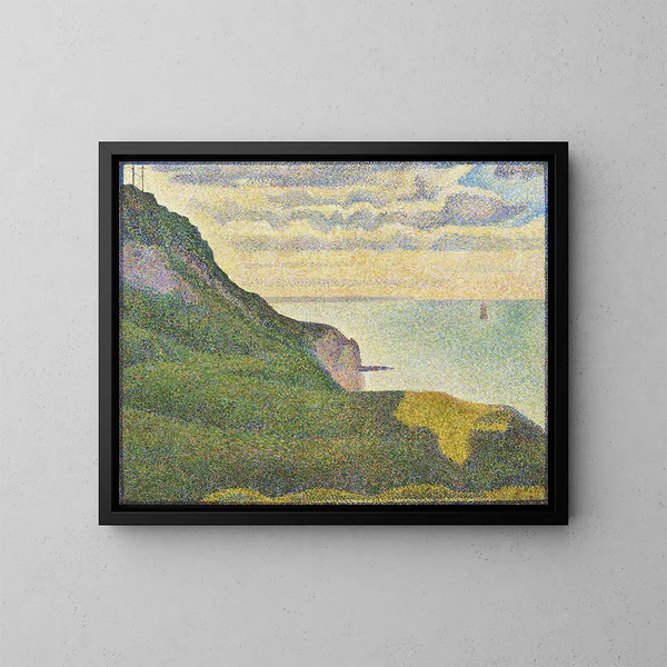 Merimaalauksia Port-en-Bessinissä, Normandia - Georges Seurat — kehystetty taideteos seinällä