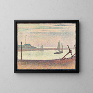 Le canal à Gravelines au crépuscule - Georges Seurat — kehystetty taideteos seinällä