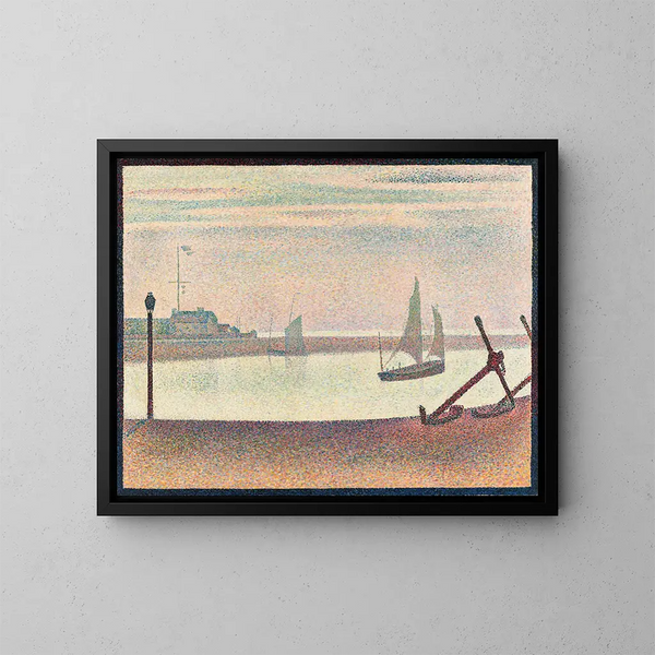 Le canal à Gravelines au crépuscule - Georges Seurat — kehystetty taideteos seinällä
