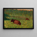 Lehmät niityllä - Georges Seurat — kehystetty taideteos seinällä