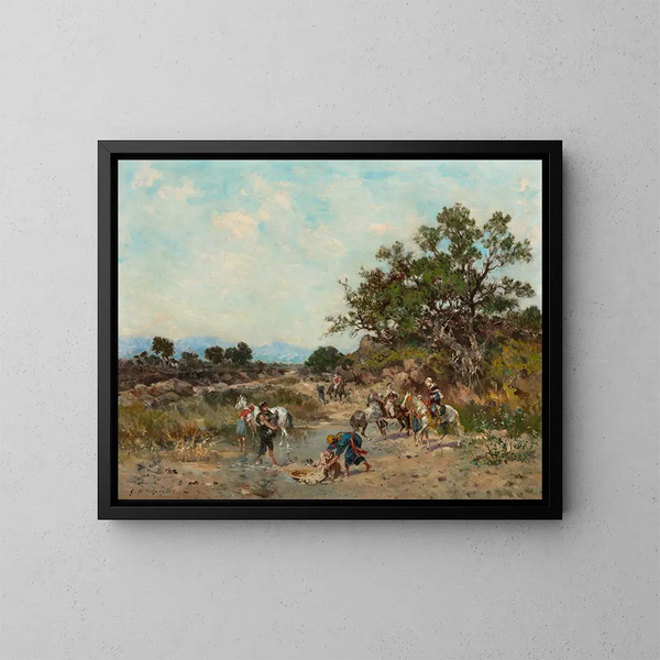 Au bord de l'Oued - Georges Washington — kehystetty taideteos seinällä