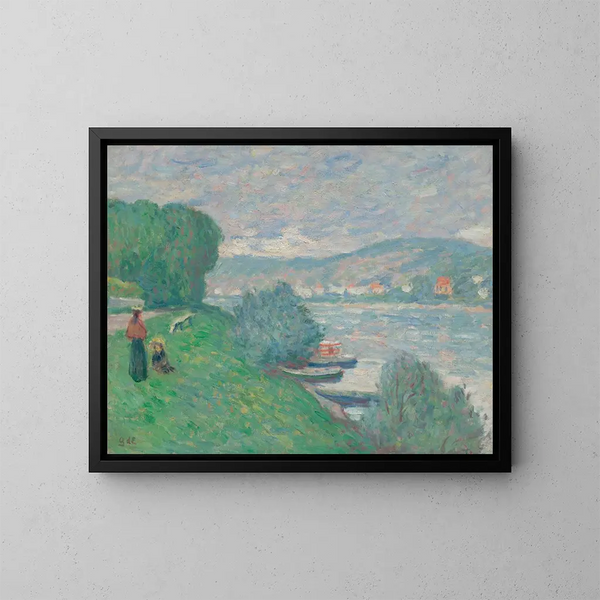 Bord de la Seine à Meulan - Georges d'Espagnat — kehystetty taideteos seinällä