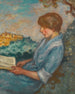 La Lecture en plein air - Georges d'Espagnat — näkymä teoksesta