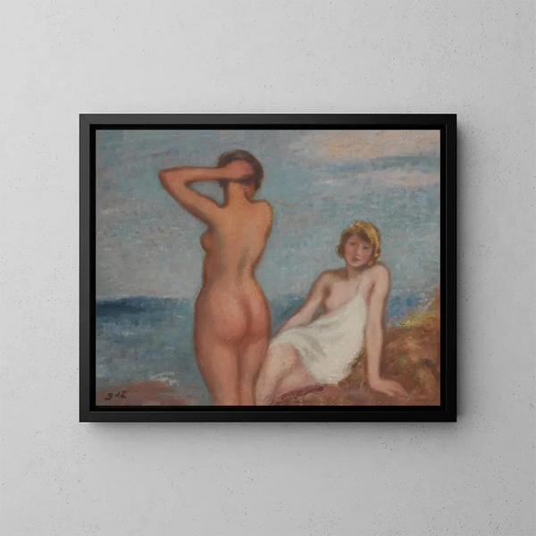 Les Baigneuses - Georges d'Espagnat — kehystetty taideteos seinällä